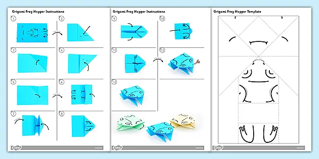 Origami frog template easy paper craft