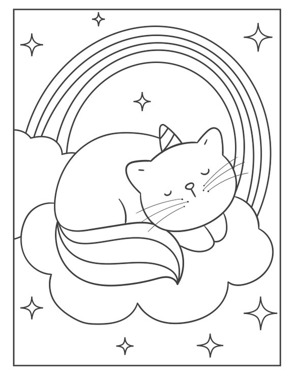 Printable kitten coloring pages for children