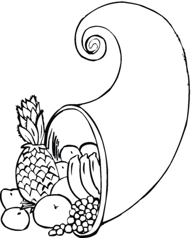 Cornucopia coloring page free printable coloring pages