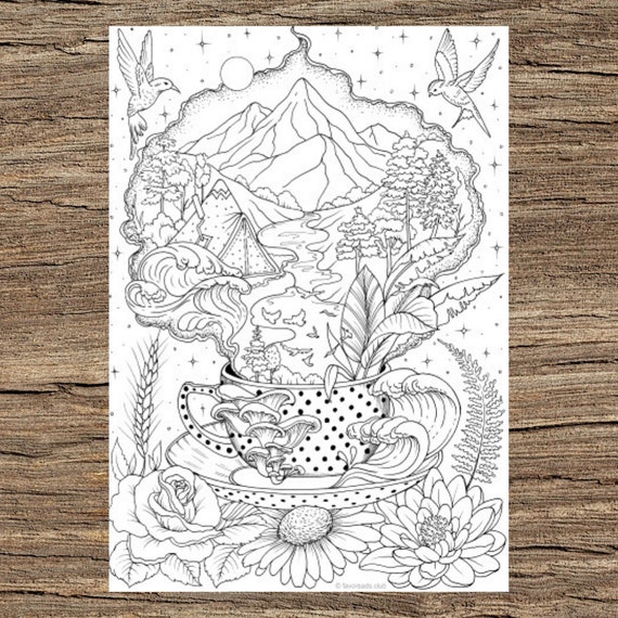 Fantasy cup printable adult coloring page from favoreads coloring book pages for adults and kids coloring sheets colouring designs