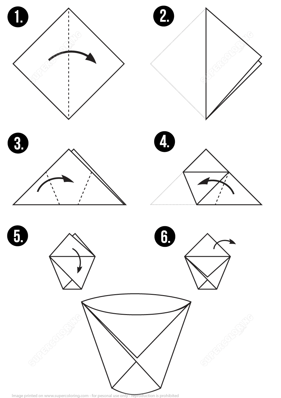 How to make an origami paper cup instructions free printable papercraft templates