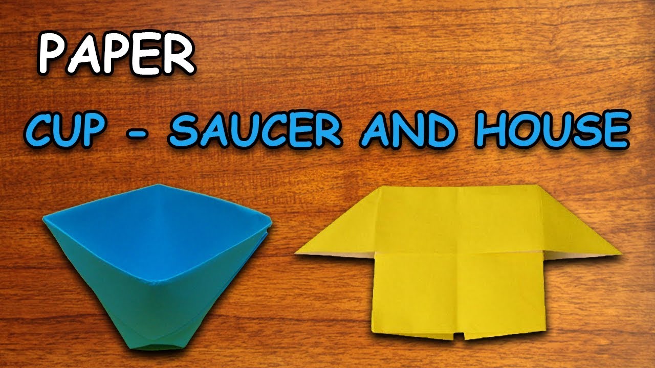 Learn how to make paper cup saucer and house origami for kids periwinkle