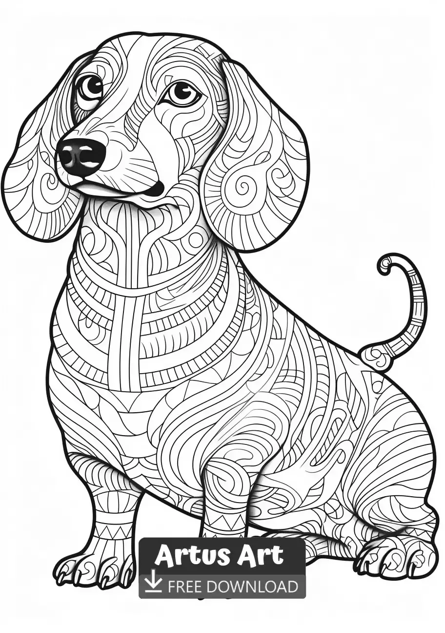 Dachshund coloring page