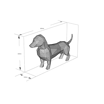 Yona diy dachshund papercraft kit abstract low poly animal diy kits home der kids crafts kits gift origami d paper trophyd puzzle paper sculpture papercraft set for adults handmade products