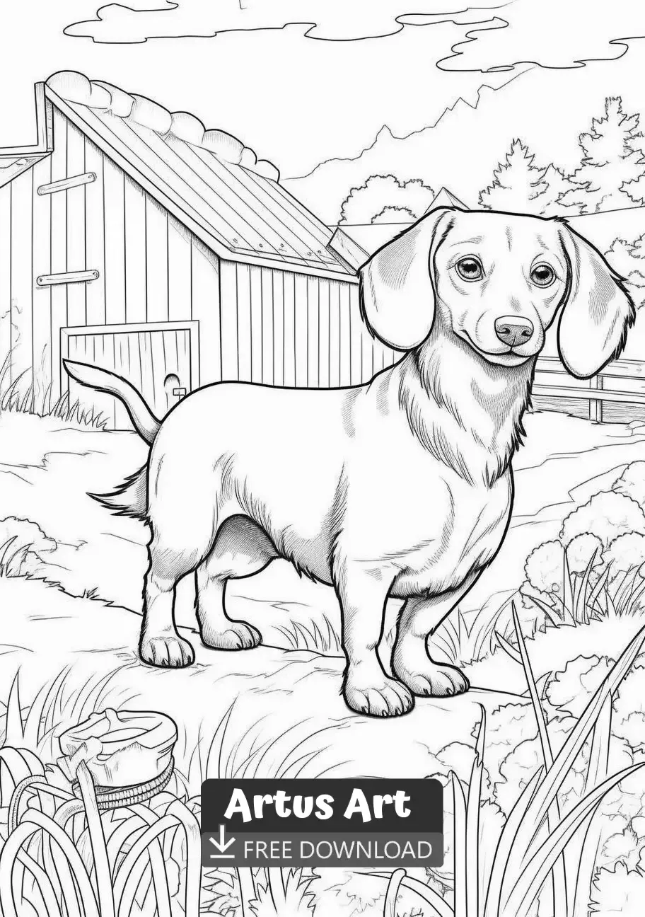 Dachshund coloring page dog coloring page animal coloring pages coloring pages