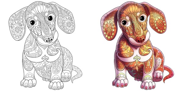 Dachshund coloring pages royalty