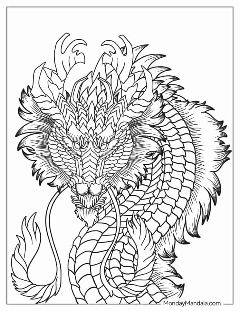 Dragon coloring pages free pdf printables