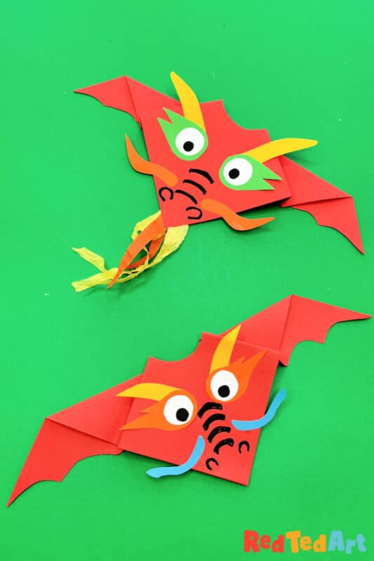 Easy origami dragon for kids
