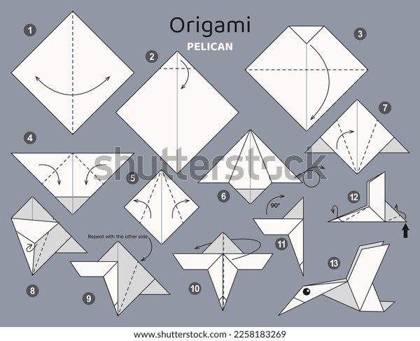 Origami bird instructions images stock photos d objects vectors