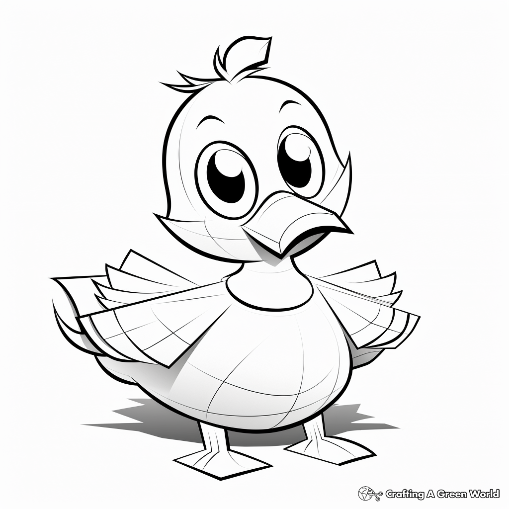 Paper duck coloring pages