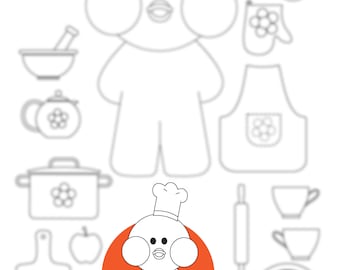 Paper duck chef template