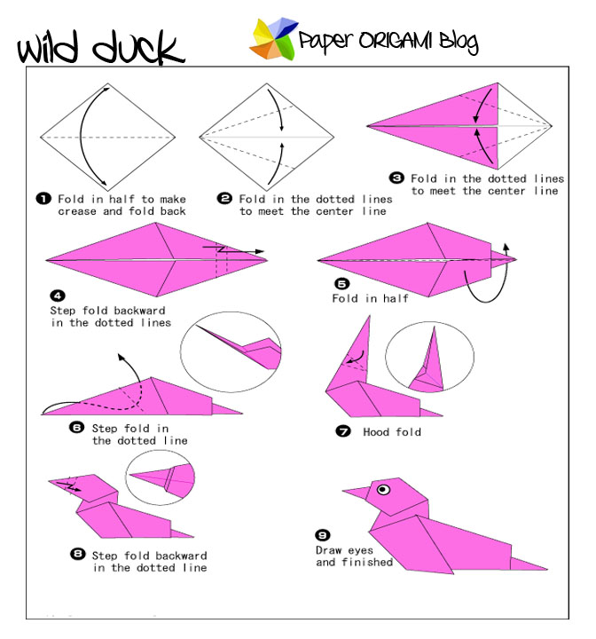 Paper origami a wild duck paper origami guide