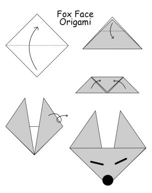 Fox face origami paper crafts