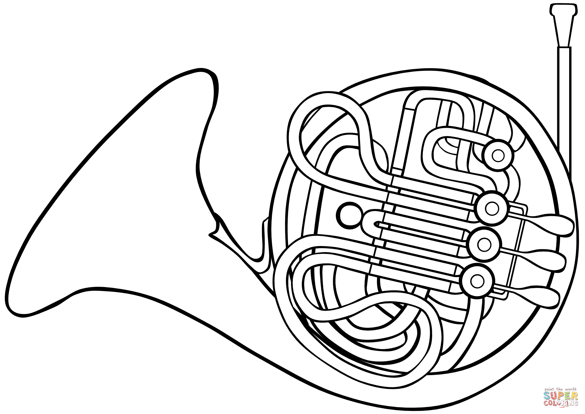 French horn coloring page free printable coloring pages