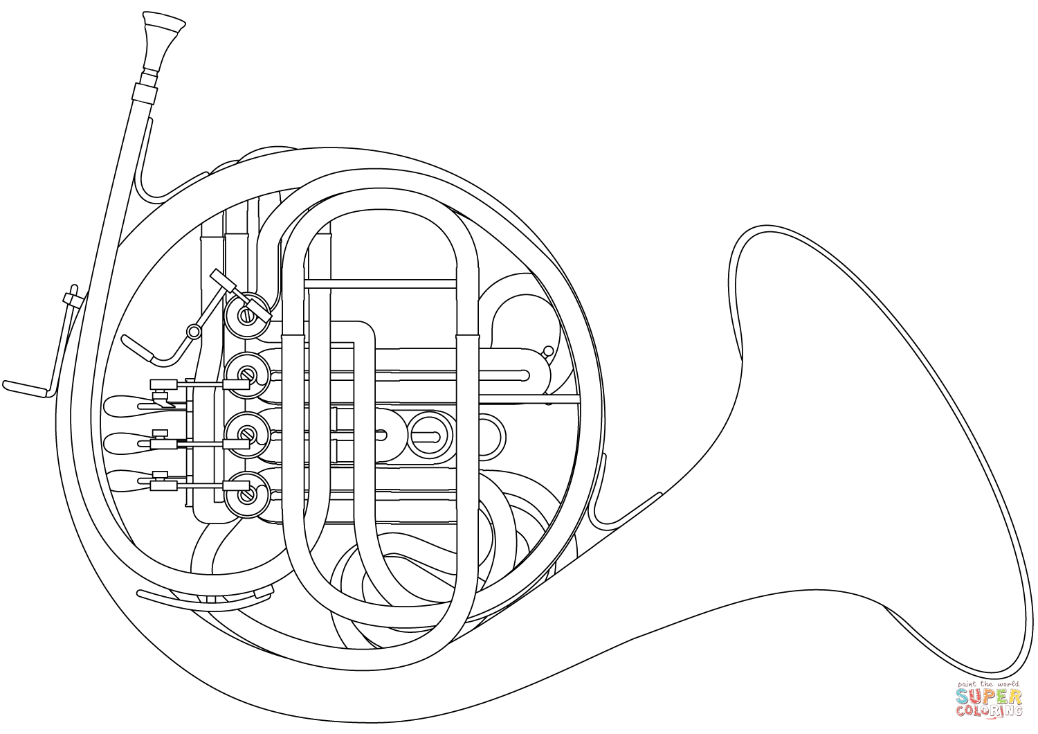 French horn coloring page free printable coloring pages