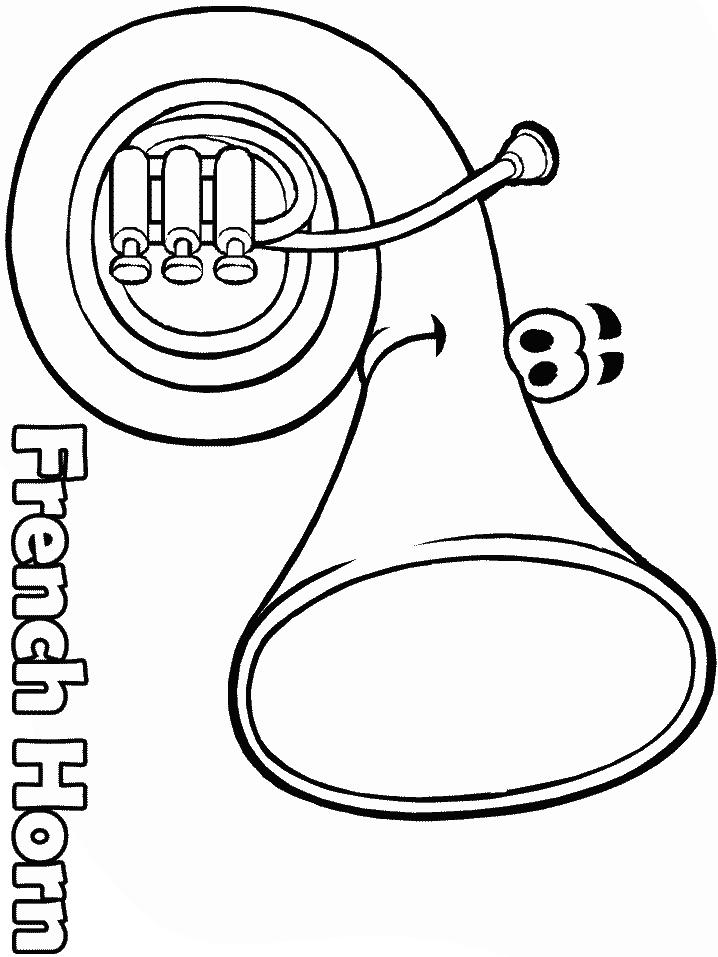 French horn coloring sheet music coloring french horn coloring pages