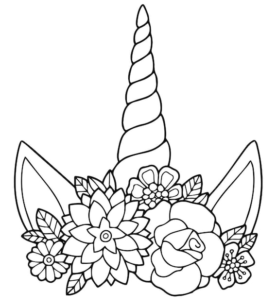 Unicorn coloring book digital instant download pages