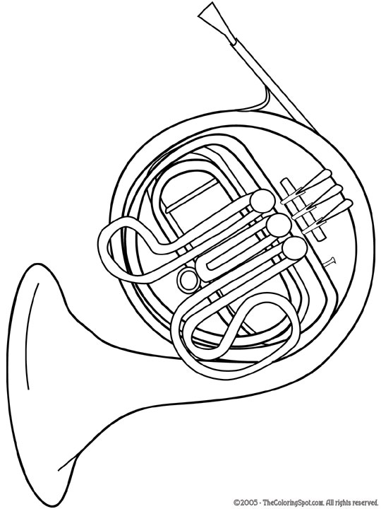 French horn coloring page audio stories for kids free coloring pages colouring printables