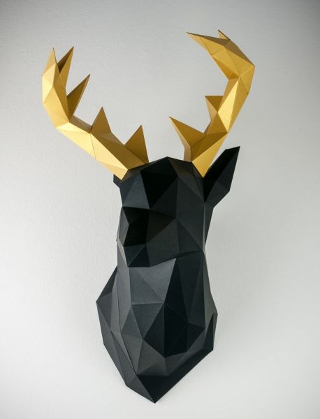 Deer wall decoration low poly