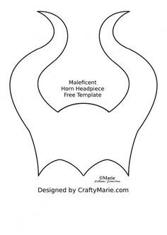 Free pattern template to make maleficent horns headpiece as a headband or mask maleficent horns maleficent diy hair bows