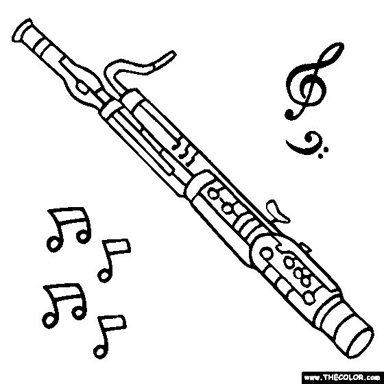 Bassoon coloring page color a bassoon bassoon bassoon instrument coloring pages