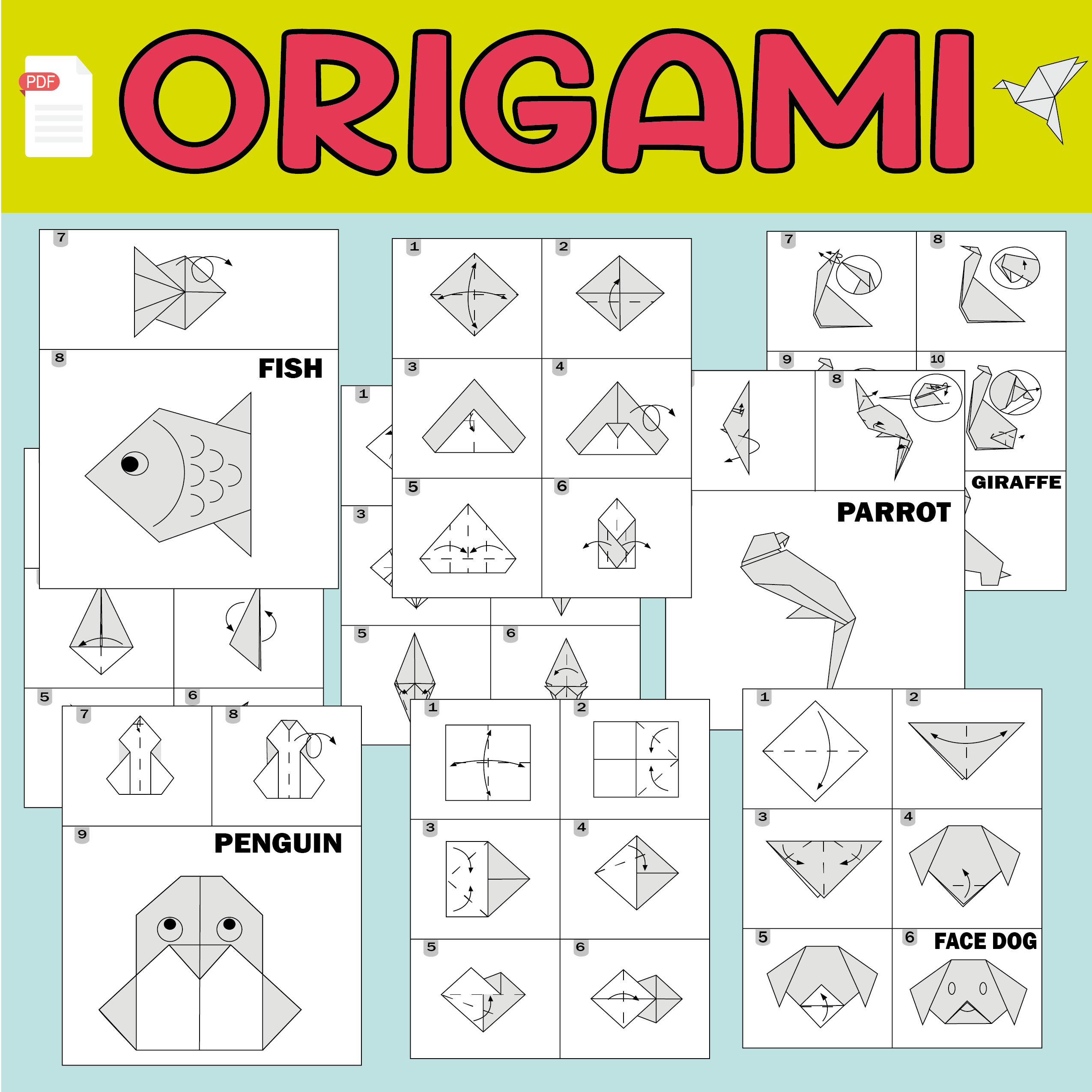 Easy origami animals made by teachers