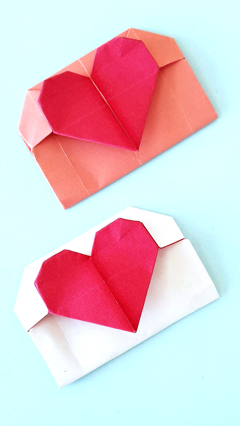 Origami heart envelope moms and crafters