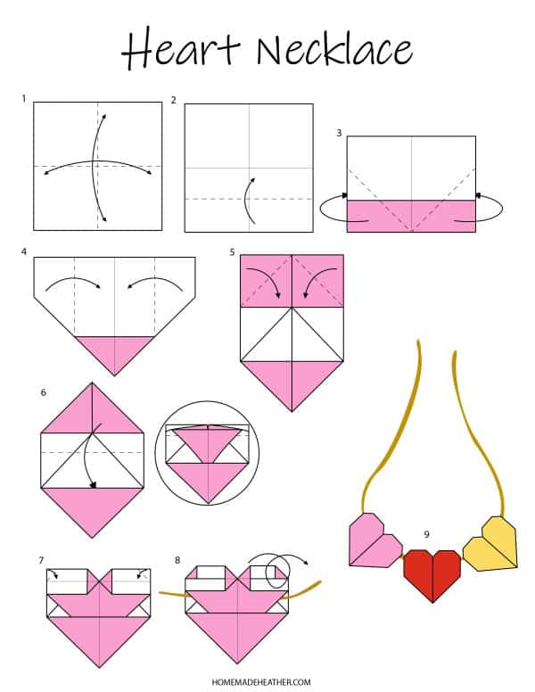 Easy origami heart printables homemade heather