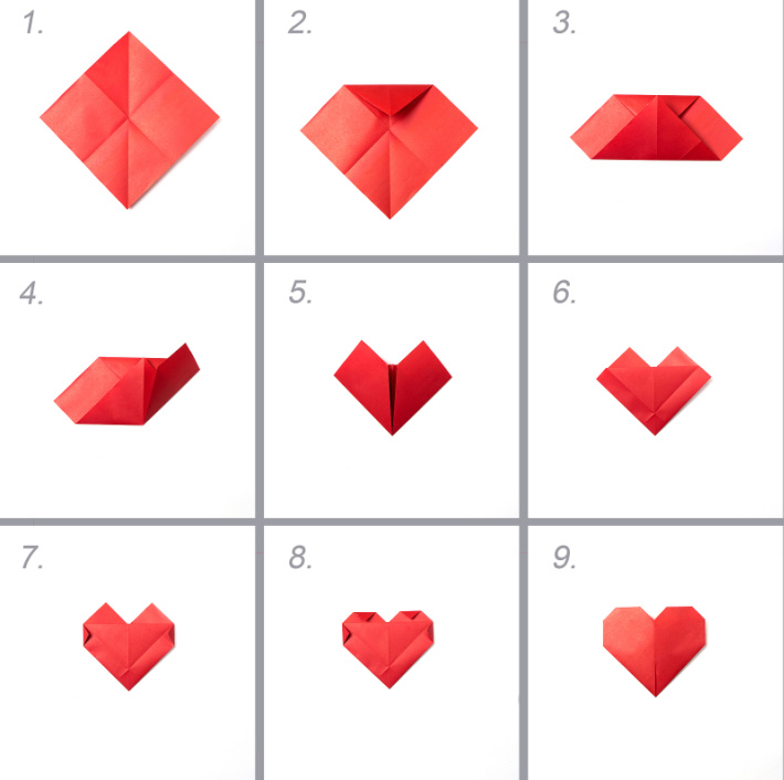 How to make an origami heart ways