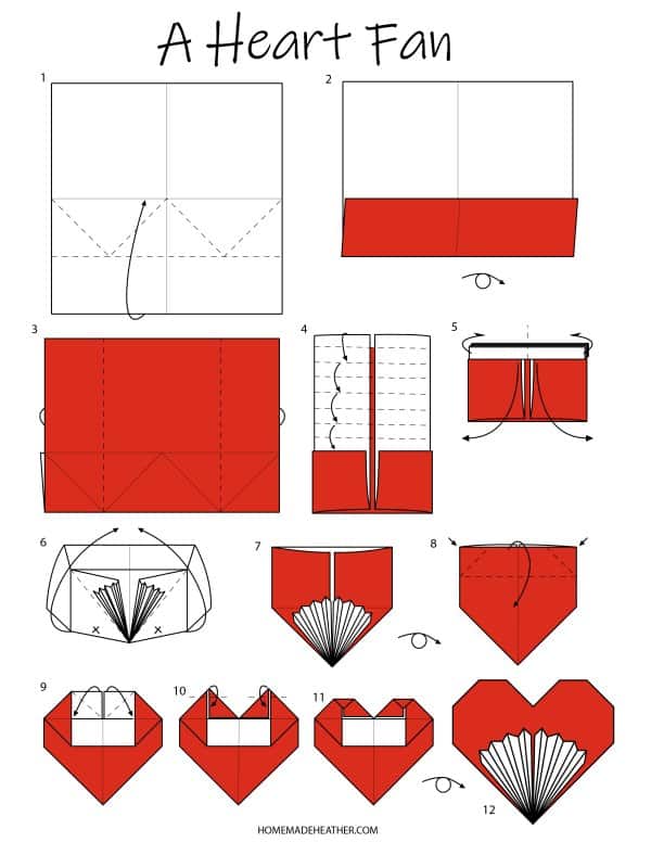 Easy origami heart printables homemade heather