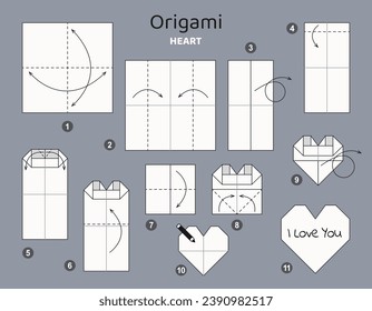 Make origami heart images stock photos d objects vectors
