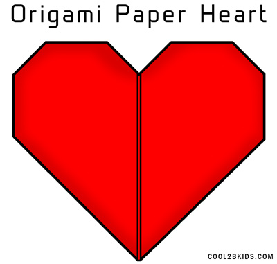 Easy instructions to fold an origami red paper heart