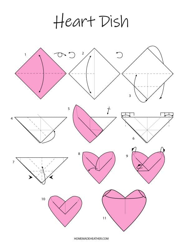 Easy origami heart printables homemade heather