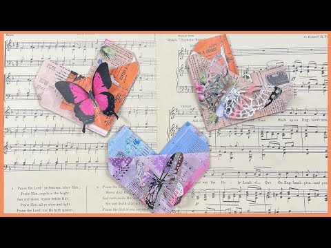 Ðeasy pockets origami heart folding instruction diy heart origami papercraft with pockets