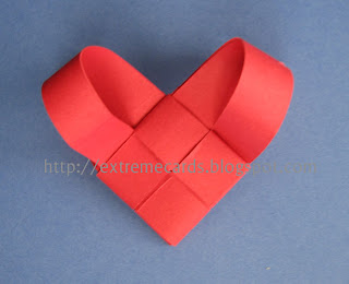 Woven paper heart ornament