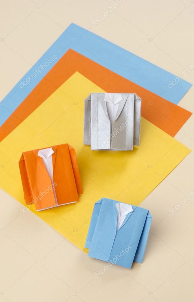 Origami a mans suit jacket with a shirt stock photo by mukhin