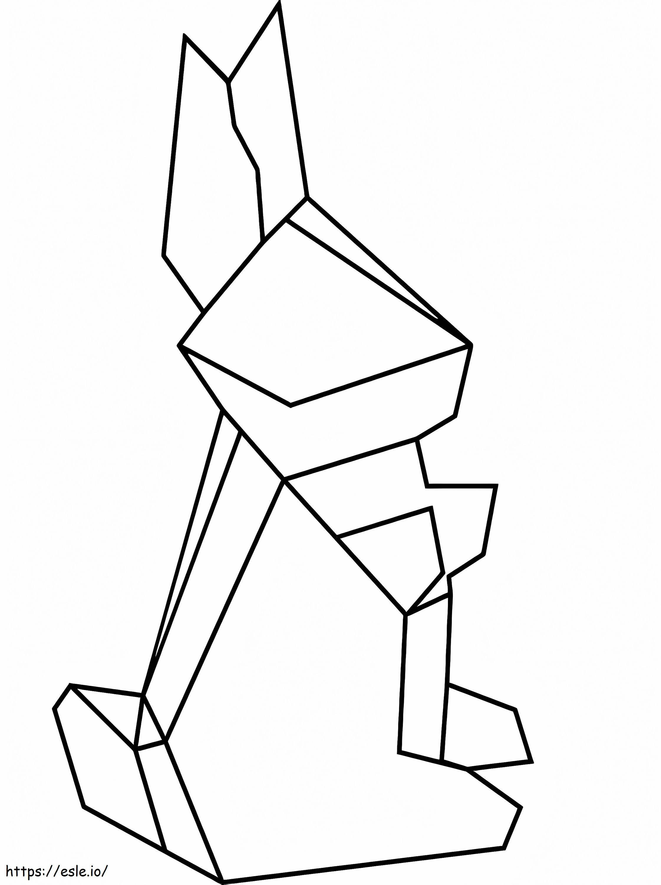 Origami bunny coloring page