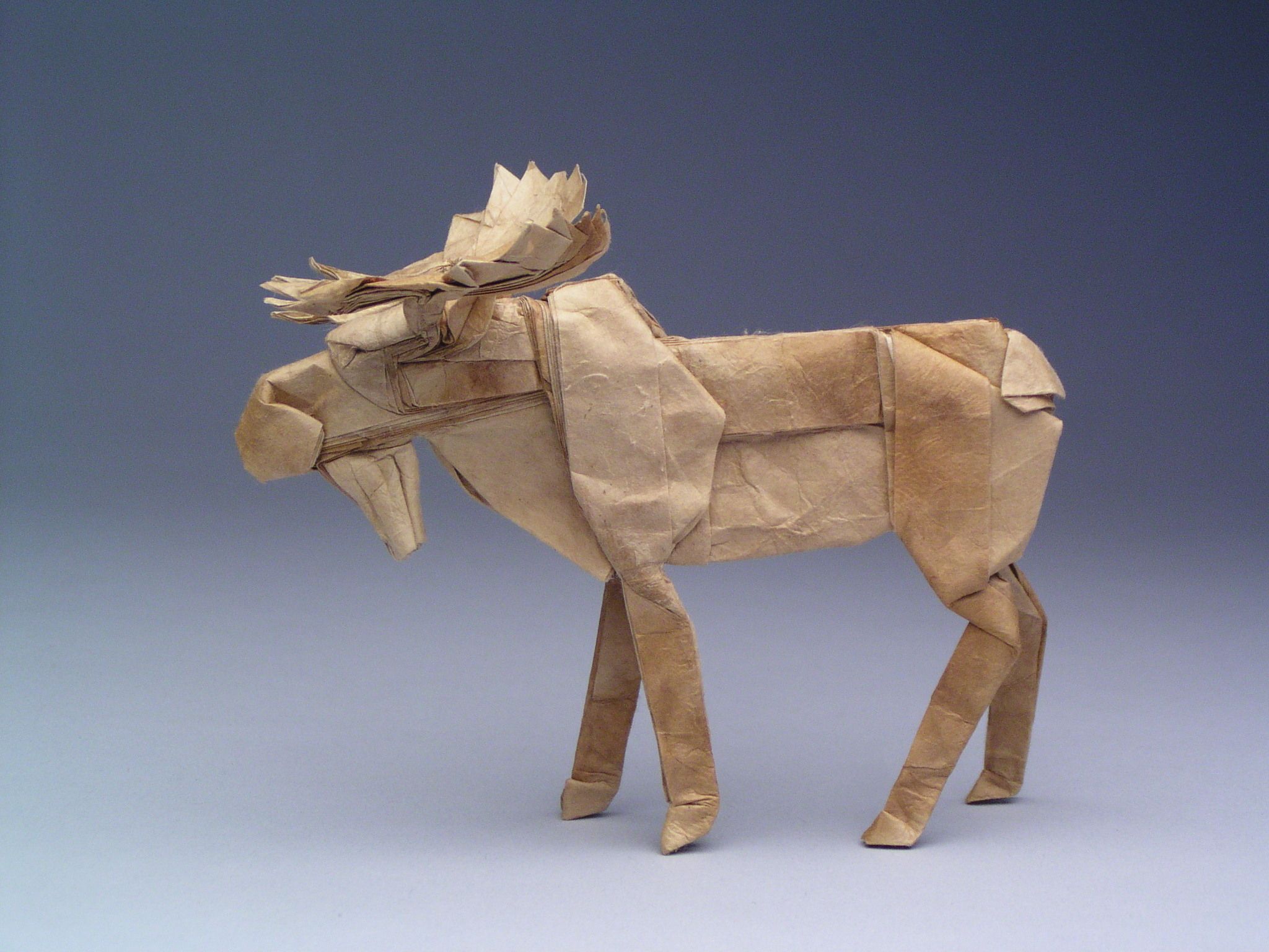 Bull moose by robert j lang paper folding art origami paper art ancient paper