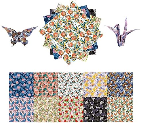 Origami paper kit sheets inch square double sided color vivid colors for hand crafts origami paper arts creativityflowers and birds arts crafts sewing