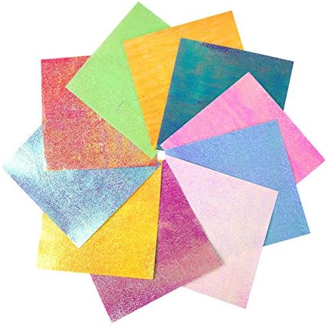 Origami paper sheet shiny single sided rainbow color square folding paper pack for crane stars airplanes planes animals kids arts and diy craftsdecoration paper