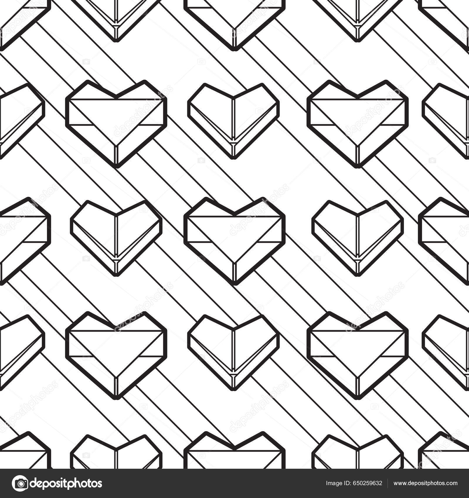 Beautiful seamless surface pattern design origami heart cute illustration featuring stock photo by zaryakiqo