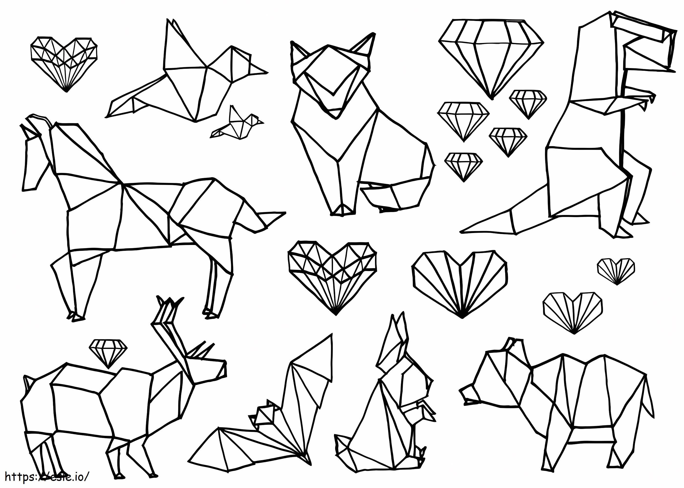 Free printable origami coloring page