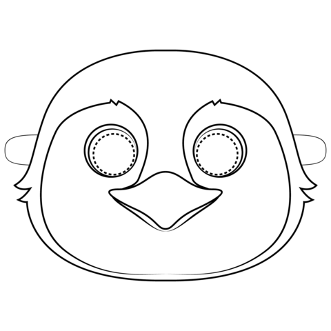 Penguin mask coloring page free printable coloring pages