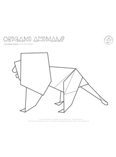 Origami animal coloring pages