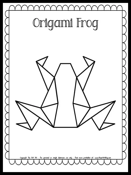 Origami frog coloring page free printable â the art kit