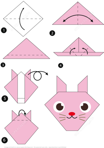 How to make an origami rabbit face step by step instructions free printable papercraft templates