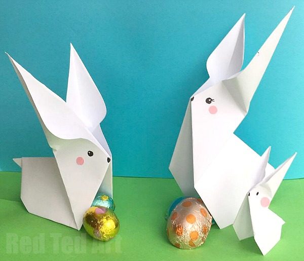 Easy paper bunny origami