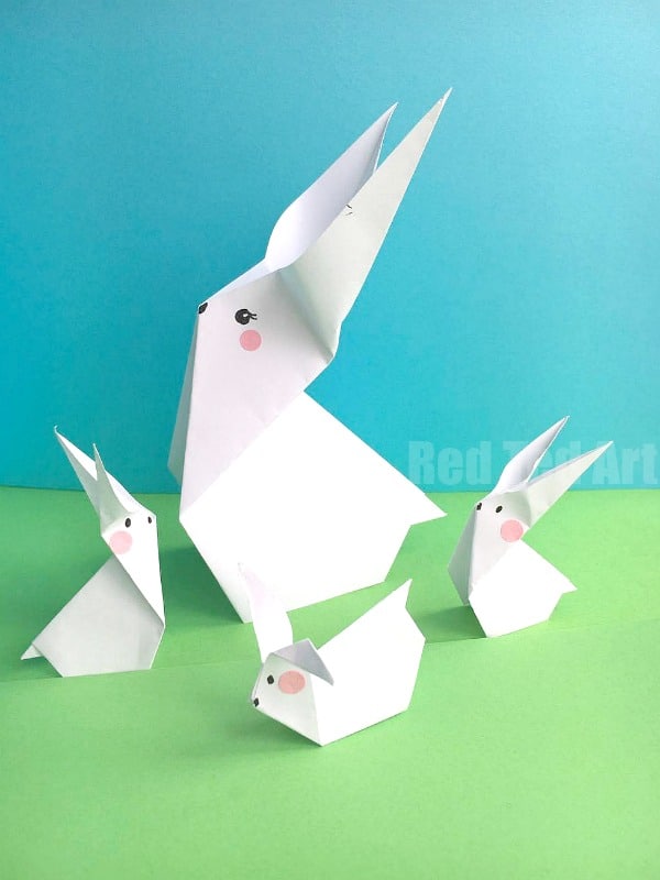 Easy paper bunny origami