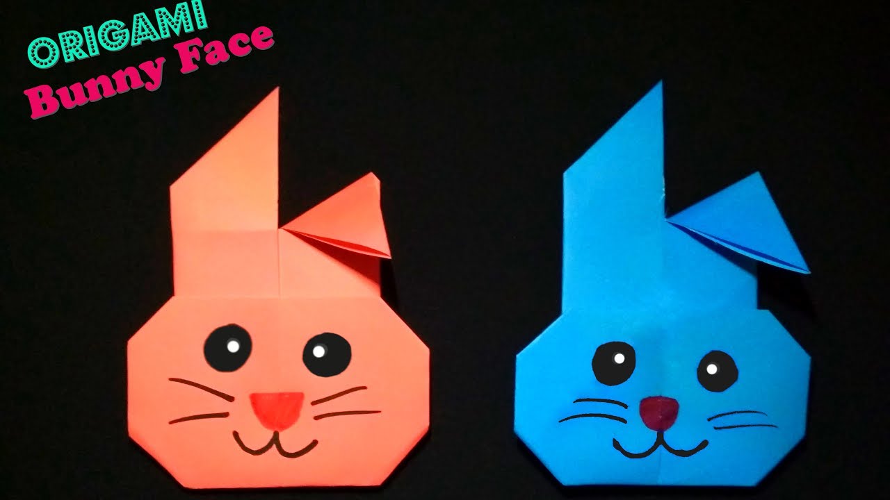 How to make an origami bunny face i origami paper rabbit face tutorial easy instructions