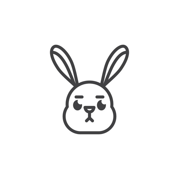 Bunny face outline royalty